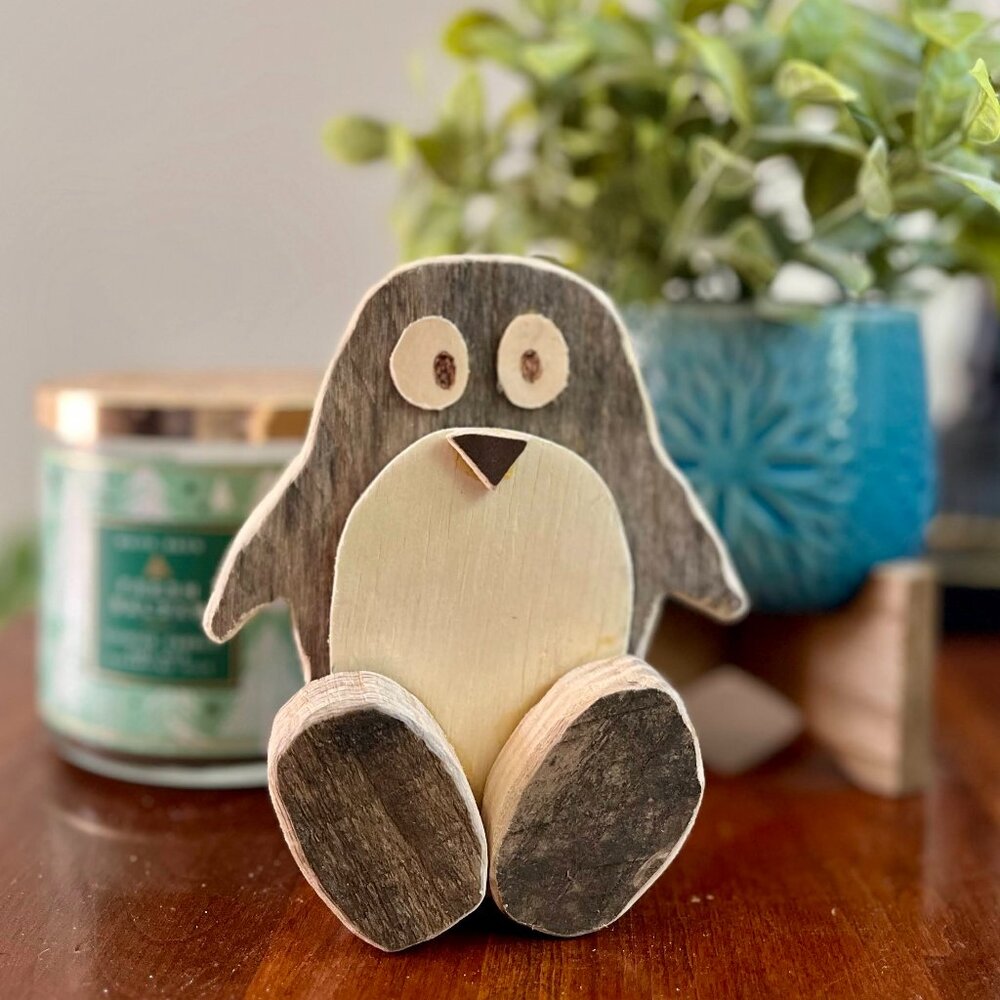 Handcrafted Repurposed Penguin Shelf Sitter ONLY (that can be a Stocking Holder)